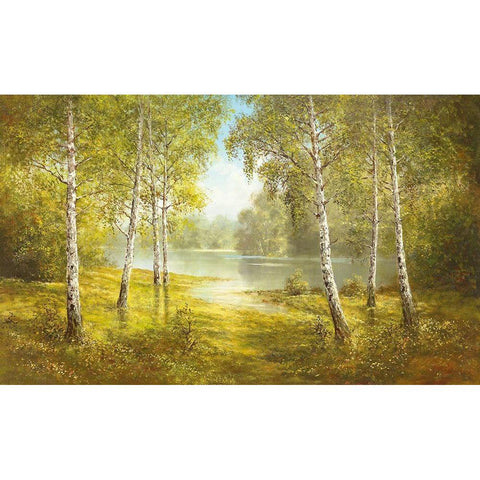 POND SPINKA Gold Ornate Wood Framed Art Print with Double Matting by Glassl, Helmut