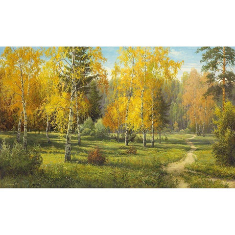 AUTUMN WAY I Gold Ornate Wood Framed Art Print with Double Matting by Priscepa, Igor