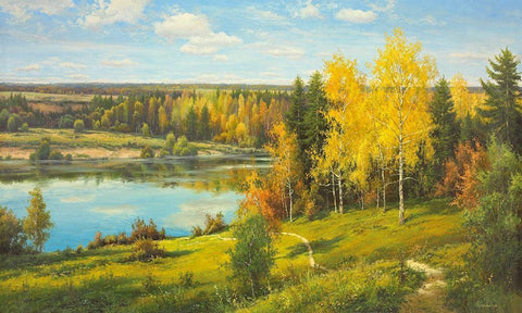 OVERLOOKING THE SEA White Modern Wood Framed Art Print with Double Matting by Priscepa, Igor