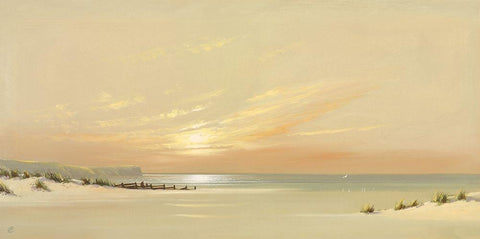DISTANT SHORES II White Modern Wood Framed Art Print with Double Matting by Lee, Spencer