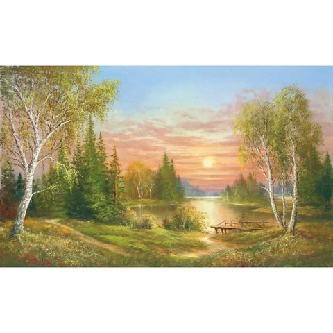 Gorgeous Sunset Black Modern Wood Framed Art Print by Glassl, Helmut