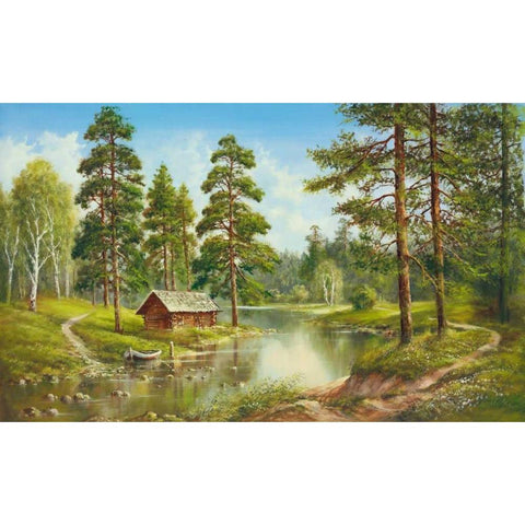 Ideal Retreat Gold Ornate Wood Framed Art Print with Double Matting by Glassl, Helmut