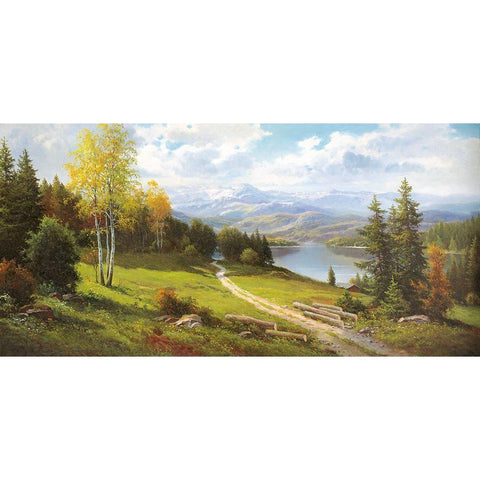 VORGEBIRGE Gold Ornate Wood Framed Art Print with Double Matting by Weber, Max