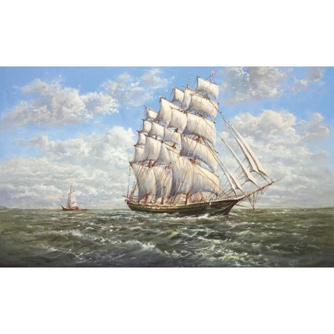 Full Speed Ahead I Black Modern Wood Framed Art Print by Glassl, Helmut