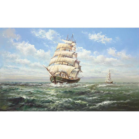Full Speed Ahead II Black Modern Wood Framed Art Print by Glassl, Helmut