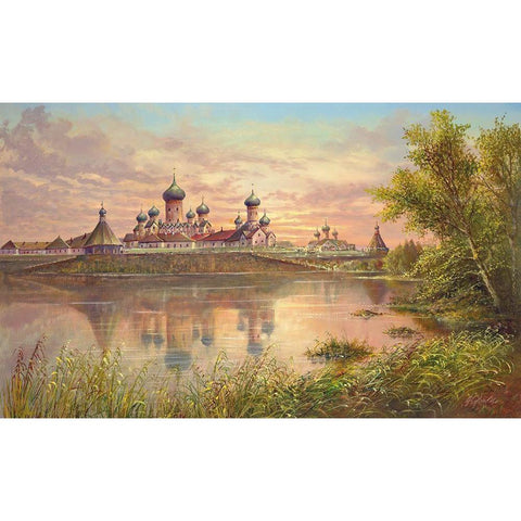 MONASTERY NEAR KAZAN Gold Ornate Wood Framed Art Print with Double Matting by Glassl, Helmut