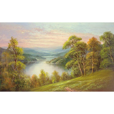DISTANT VIEW Black Modern Wood Framed Art Print with Double Matting by Glassl, Helmut