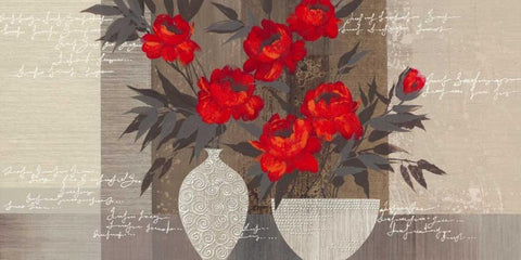 Crimson Beauty I White Modern Wood Framed Art Print with Double Matting by Christina