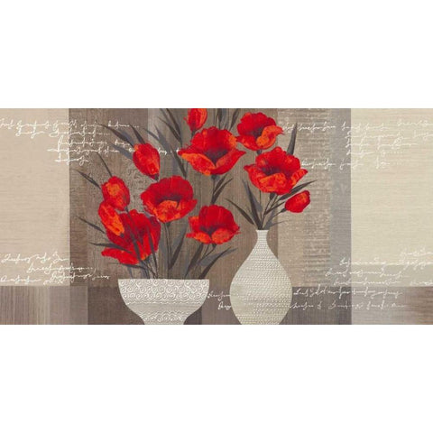 Crimson Beauty II Black Modern Wood Framed Art Print by Christina