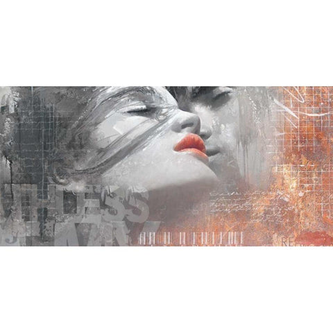 The Kiss Black Modern Wood Framed Art Print with Double Matting by Sestillo, Enrico