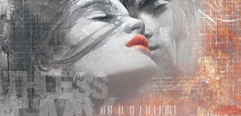 The Kiss Black Ornate Wood Framed Art Print with Double Matting by Sestillo, Enrico