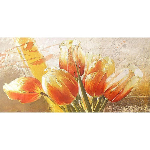 ORANGE TULIPS White Modern Wood Framed Art Print by Sestillo, Enrico