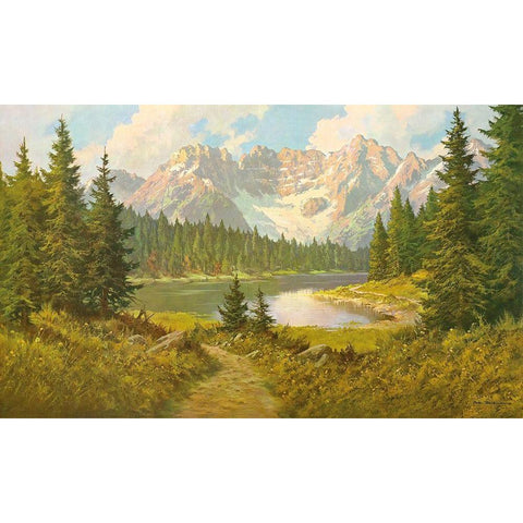MISURINA LAKE White Modern Wood Framed Art Print by Bochmann, Joh.