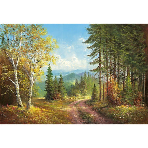 AWAY FROM IT ALL Black Modern Wood Framed Art Print with Double Matting by Glassl, Helmut
