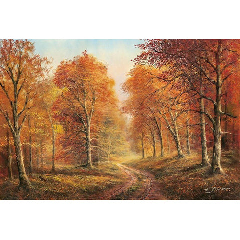 SUMMER VISTA Gold Ornate Wood Framed Art Print with Double Matting by Buchner, H.