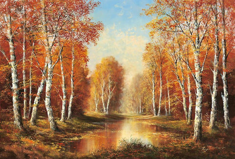 SLEEPY WATER White Modern Wood Framed Art Print with Double Matting by Buchner, H.
