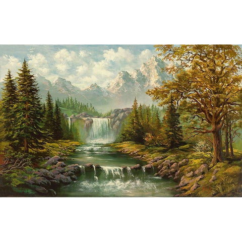 WATERFALL II White Modern Wood Framed Art Print by Ada-Kris