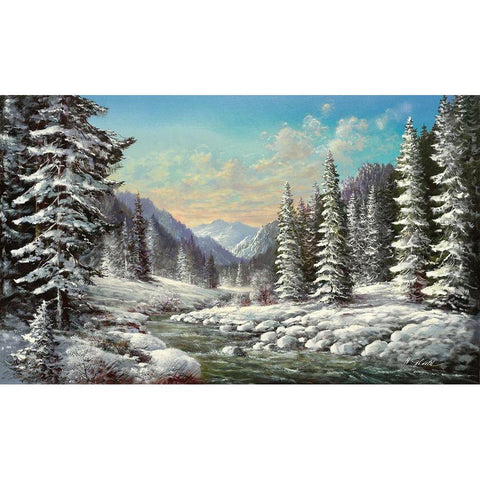 SIBERIAN WINTER White Modern Wood Framed Art Print by Glassl, Helmut