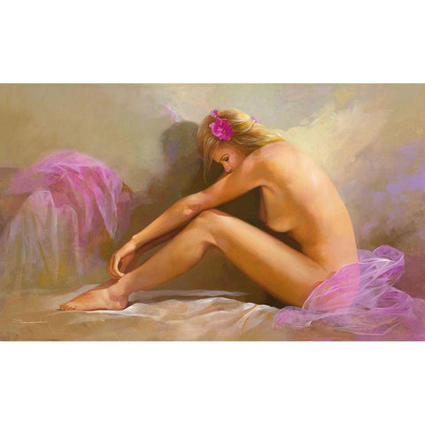 IN THE MORNING Gold Ornate Wood Framed Art Print with Double Matting by Lombardo, Spartaco