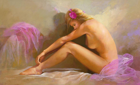 IN THE MORNING White Modern Wood Framed Art Print with Double Matting by Lombardo, Spartaco