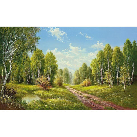 SUMMER GLOW Black Modern Wood Framed Art Print by Buchner, H.