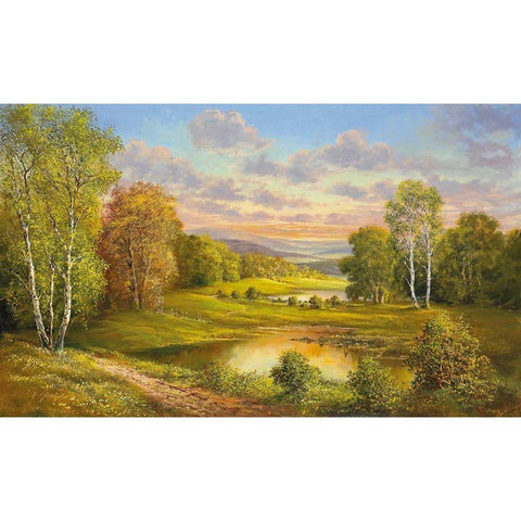 IDYLLIC SCENE Gold Ornate Wood Framed Art Print with Double Matting by Glassl, Helmut