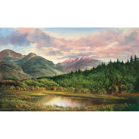 IDYLLIC VIEW Gold Ornate Wood Framed Art Print with Double Matting by Glassl, Helmut