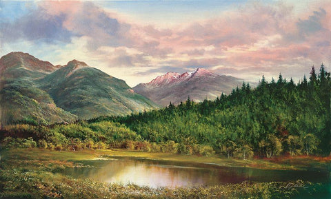 IDYLLIC VIEW Black Ornate Wood Framed Art Print with Double Matting by Glassl, Helmut