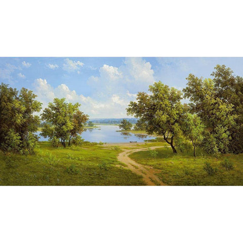 RUSSIAN RIVER VALLEY Gold Ornate Wood Framed Art Print with Double Matting by Slava