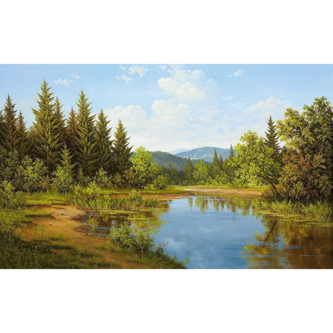 WILDERNESS WONDER Black Modern Wood Framed Art Print by Slava