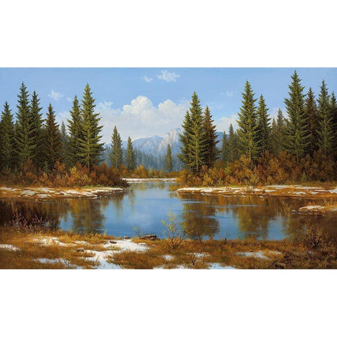 EALRY SPRING IN BOHEMIA Black Modern Wood Framed Art Print with Double Matting by Slava