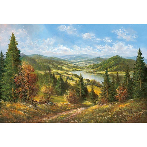 VALLEY IN CZECH REPUBLIC Black Modern Wood Framed Art Print by Glassl, Helmut