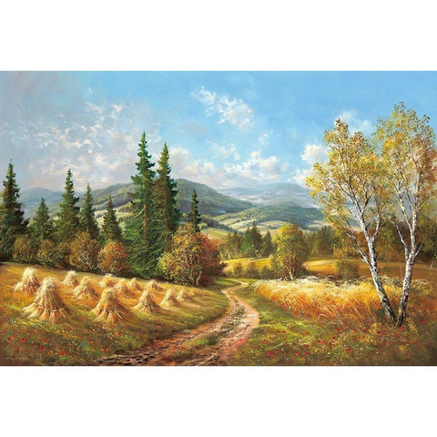 COUNTRY RETREAT White Modern Wood Framed Art Print by Glassl, Helmut