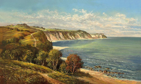 BALTIC SEA COAST I Black Ornate Wood Framed Art Print with Double Matting by Buchner, H.