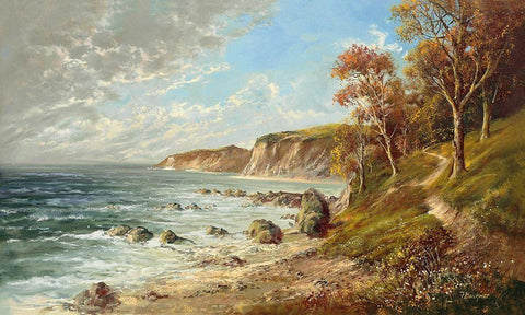 BALTIC SEA COST II Black Ornate Wood Framed Art Print with Double Matting by Buchner, H.