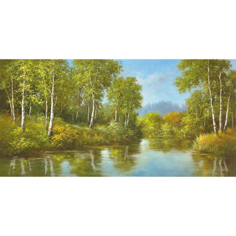 SECLUSION Gold Ornate Wood Framed Art Print with Double Matting by Smith, B.