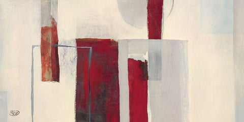 Red I White Modern Wood Framed Art Print with Double Matting by Verbeek-Van Den Broek