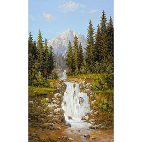 TATRA II Black Modern Wood Framed Art Print with Double Matting by Slava