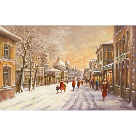 Streetscene I Black Modern Wood Framed Art Print by Erwin, Eric