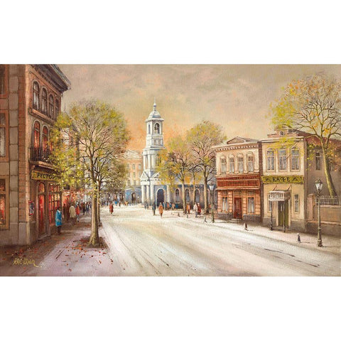 Streetscene II White Modern Wood Framed Art Print by Erwin, Eric