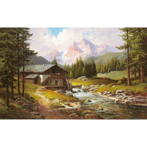 ABANDONED MILL White Modern Wood Framed Art Print by Weber, Max