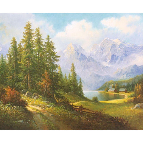 VALLEY SALZKAMMERGUT White Modern Wood Framed Art Print by Weber, Max