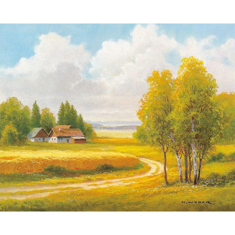 SEASONS Black Modern Wood Framed Art Print by Weber, Max
