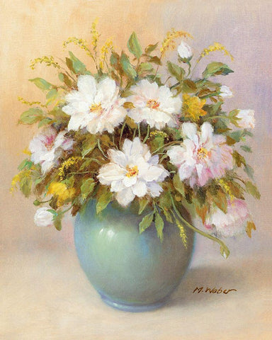 WHITE BOUQUET Black Ornate Wood Framed Art Print with Double Matting by Weber, Max