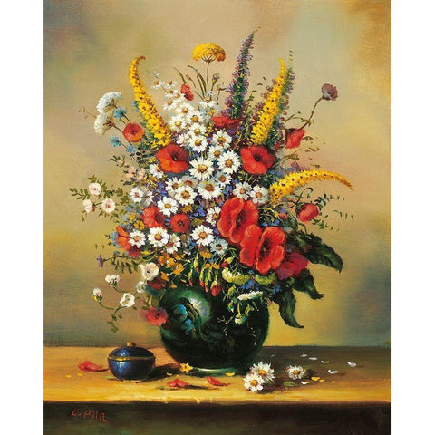 BOUQUET MUNICH SCHOOL I Black Modern Wood Framed Art Print with Double Matting by Pila