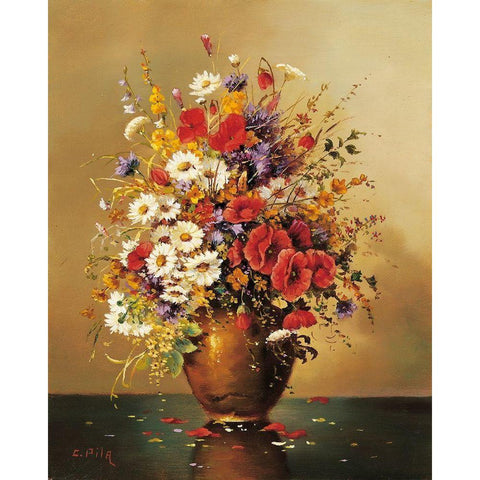 BOUQUET MUNICH SCHOOL II Black Modern Wood Framed Art Print with Double Matting by Pila