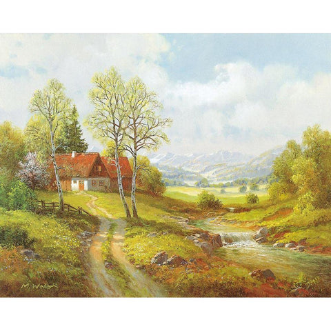 SEASONS Black Modern Wood Framed Art Print by Weber, Max