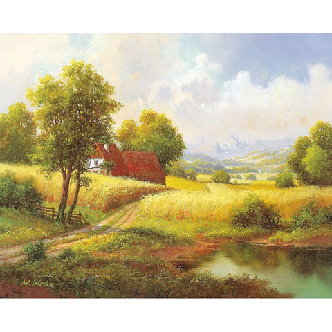 SEASONS Black Modern Wood Framed Art Print with Double Matting by Weber, Max