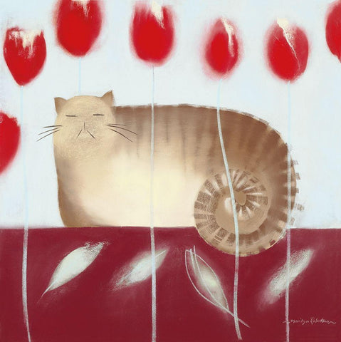 OSCAR Black Ornate Wood Framed Art Print with Double Matting by Robertson, Marilyn