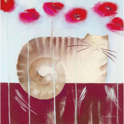 POPPY Black Modern Wood Framed Art Print with Double Matting by Robertson, Marilyn